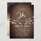 String Lights Engagement Party Kaart (Voorkant / Achterkant)