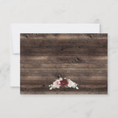 String Lights Eucalyptus & Burgundy Rustic Wedding RSVP Kaartje (Achterkant)