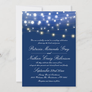 String Lights Evening Wedding Blue Kaart