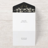 String Lights Foliage Garland Wedding Foil All In One Uitnodiging (Buiten)