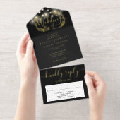 String Lights Foliage Garland Wedding Foil All In One Uitnodiging (Uittrekbaar)