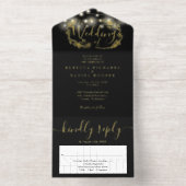 String Lights Foliage Garland Wedding Foil All In One Uitnodiging (Binnenkant)