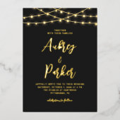 String Lights FOLIE Aangepaste Kleur Bruiloft Uitn Folie Uitnodiging (Voorkant)