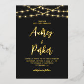 String Lights FOLIE Aangepaste Kleur Bruiloft Uitn Uitnodiging (Voorkant)