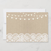  String Lights Foto Retirement Lace Burlap Kaart (Achterkant)