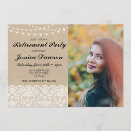  String Lights Foto Retirement Lace Burlap Kaart