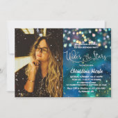 String Lights Galaxy Under Stars Foto Verjaardag Kaart (Voorkant)