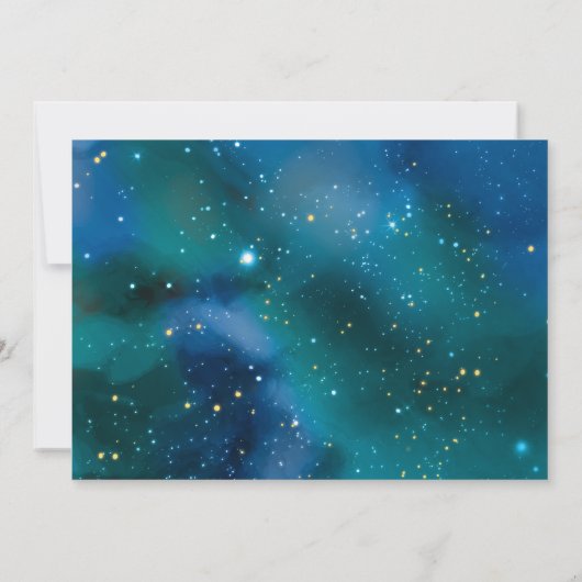 String Lights Galaxy Under Stars Foto Verjaardag Kaart (Achterkant)