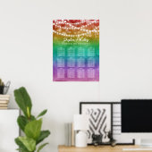 String Lights Gay Wedding Seating Chart 12 Tables Poster (Thuiskantoor)