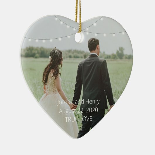 String Lights - Gepersonaliseerd Ornament Fotohart (Rechts)