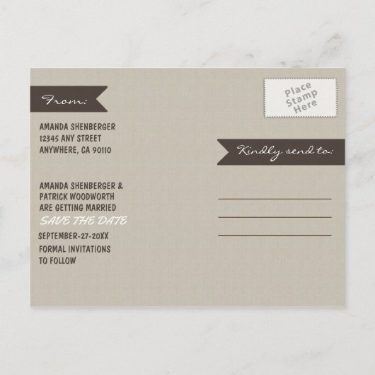 String Lights Gesneden eiken boom Bewaar de datumk Aankondigingskaart (Achterkant)