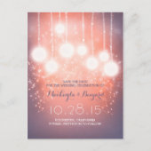 String Lights glitter lantaarns roze Save the date Aankondigingskaart (Voorkant)