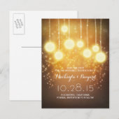 String Lights glitter & lantaarns Sla de datum op Aankondigingskaart (Voorkant / Achterkant)