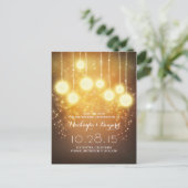 String Lights glitter & lantaarns Sla de datum op Aankondigingskaart (Staand voorkant)