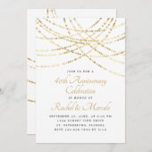 String Lights Gold Elegant bruiloft Jubileum Kaart (Voorkant / Achterkant)