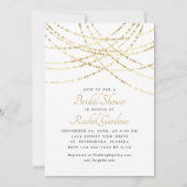 String Lights Gold Elegant Vrijgezellenfeest Kaart (Voorkant)