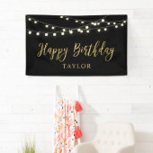 String Lights | Gold Happy Birthday Party-banner Spandoek (Insitu)