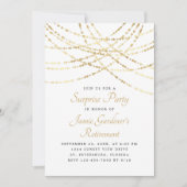 String Lights Gold Surprise Retirement Party Kaart (Voorkant)