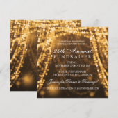 String Lights Gold van Fundraiser Party Kaart (Voorkant / Achterkant)