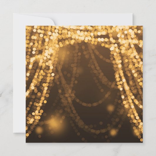 String Lights Gold van Fundraiser Party Kaart (Achterkant)