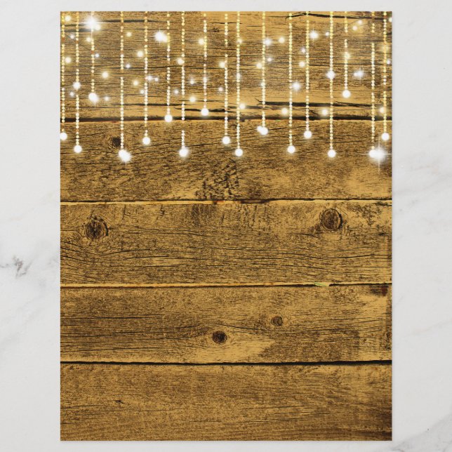 String Lights & Golden Wood Herfst Scrapbook Paper (Voorkant)