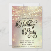 string lights goud corporate Holiday party blush Kaart (Voorkant)