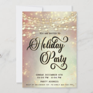 string lights goud corporate Holiday party blush Kaart