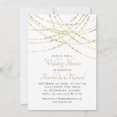 String Lights Goud Elegante Paren Trouwdouche Kaart (Voorkant)