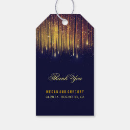 String Lights Goud en Navy Bruiloft Dank u Cadeaulabel