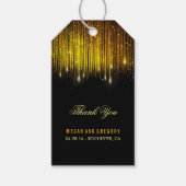 String Lights Goud en Zwart Bruiloft Dank u Cadeaulabel (Voorkant)