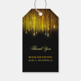 String Lights Goud en Zwart Bruiloft Dank u Cadeaulabel