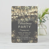 string lights gouden corporate kerstfeest Inv Kaart (Staand voorkant)