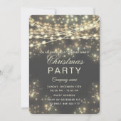 string lights gouden corporate kerstfeest Inv Kaart (Voorkant)