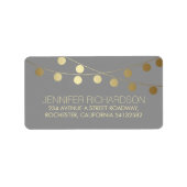 String Lights Gouden folie Bruiloft Etiket (Voorkant)