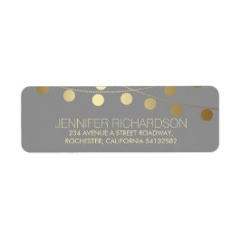 String Lights Gouden Folie Bruiloft Retour Etiket