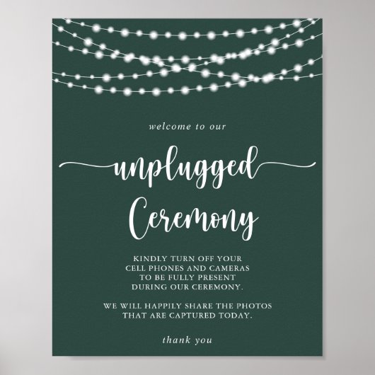 String Lights Groen Unplugged Ceremonie Poster (Voorkant)