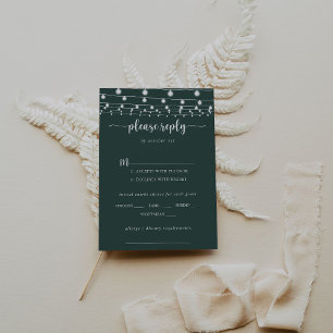 String Lights Groene Bruiloft Menu Keuze RSVP