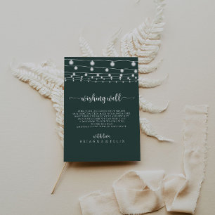 String Lights Groene Bruiloft Wishing Well Informatiekaartje