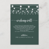String Lights Groene Bruiloft Wishing Well Informatiekaartje (Voorkant)