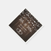 String Lights Harten Rustieke Houten Bruiloft Servet (Hoek)