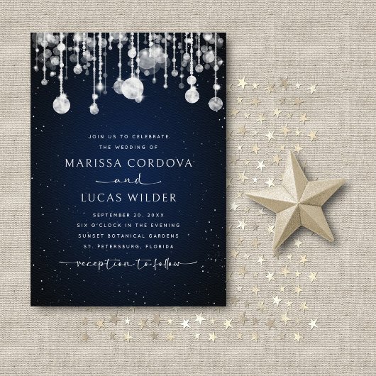 String Lights Hemelse bruiloft Kaart