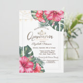 String Lights Hibuscus Summer Quinceañera Kaart (Staand voorkant)