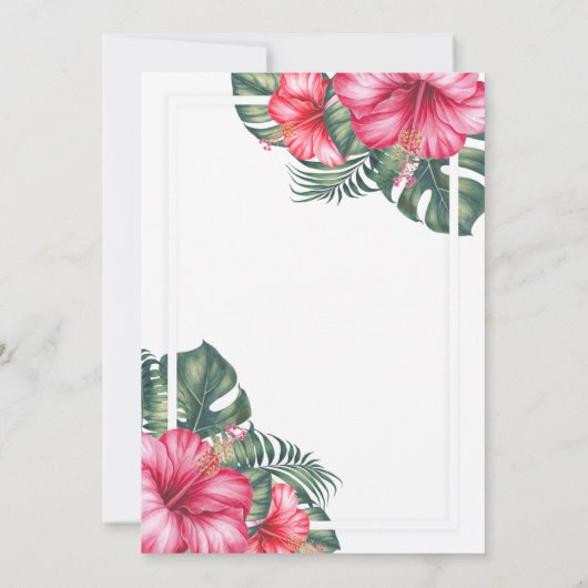 String Lights Hibuscus Summer Quinceañera Kaart (Achterkant)