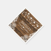 String Lights Hout en Kant Sweet Sixteen Servet (Hoek)