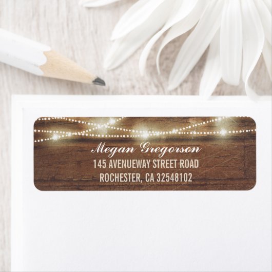 String Lights Hout Rustiek Etiket (Insitu)