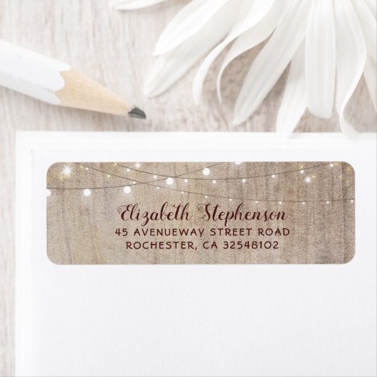 String Lights Hout Rustieke Bruiloft Etiket (Insitu)