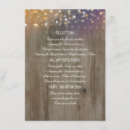 String Lights Hout Rustieke Bruiloft Informatie Informatiekaartje