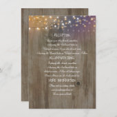 String Lights Hout Rustieke Bruiloft Informatie Informatiekaartje (Voorkant / Achterkant)