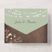 String Lights Hout Rustieke Sage Groen All In One Uitnodiging (Achterkant)