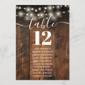 String Lights Hout Tafel Nummer Zitting Grafiek Kaart (Achterkant)